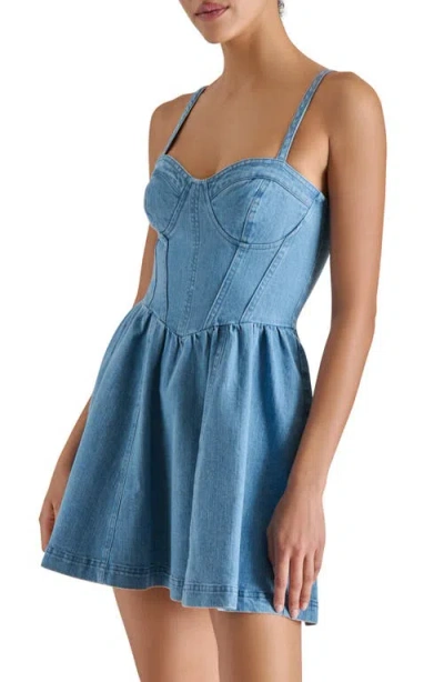 Steve Madden Rhoda Corset Denim Fit & Flare Minidress