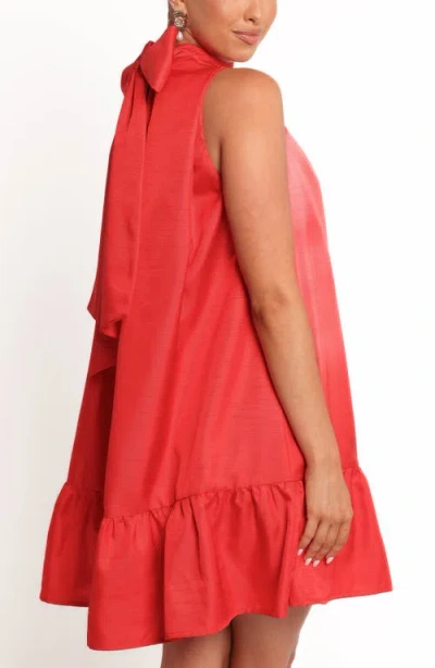 Petal And Pup Petal & Pup Darian Sleeveless Back Bow Sleeveless Minidress In Red