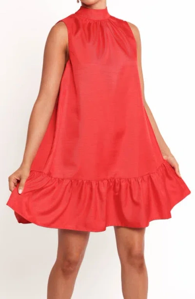 Petal And Pup Petal & Pup Darian Sleeveless Back Bow Sleeveless Minidress In Red