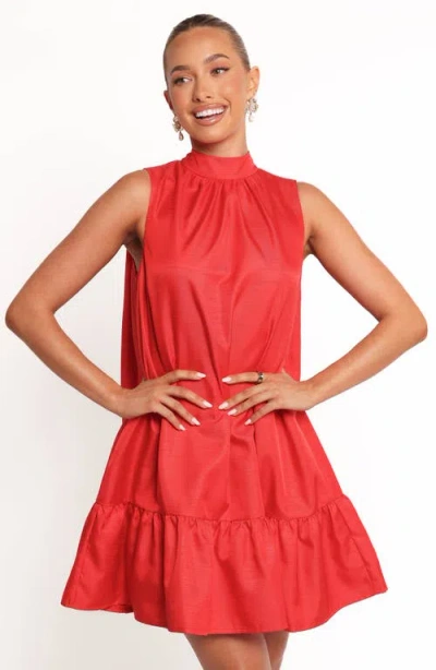 Petal And Pup Petal & Pup Darian Sleeveless Back Bow Sleeveless Minidress In Red