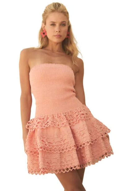 Btb Los Angeles Jessa Trim Mini Dress In Burnt Coral