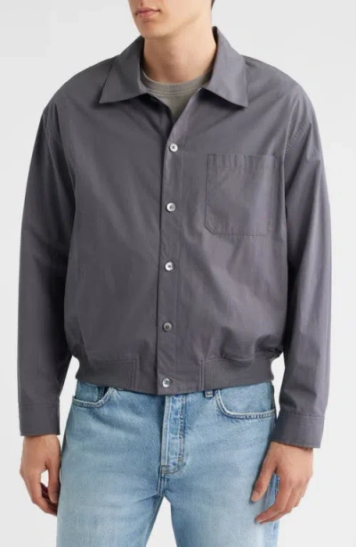 Frame Blouson Cotton Jacket In Gray