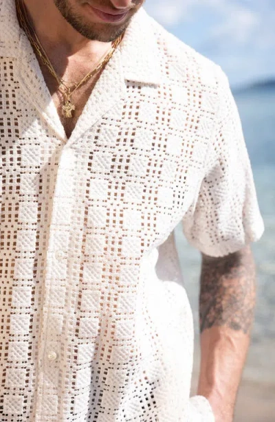 Auto-reply™ Alex Raschel Square Knit Camp Shirt