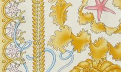 Versace Multicolor Bowling Shirt With Cuban Collar And All-over Underwater Barocco Print In Multi