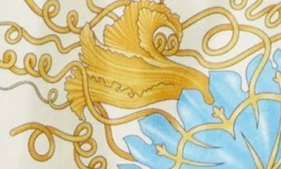 Versace Multicolor Shorts With Elastic Waist And All-over Underwater Barocco Print In Silk Woman