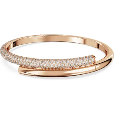 Swarovski Dextera Magnetic Closure, White, Rose Gold-tone Plated Bangle