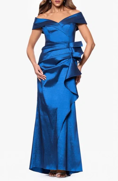 Xscape Evenings Off The Shoulder Taffeta Gown