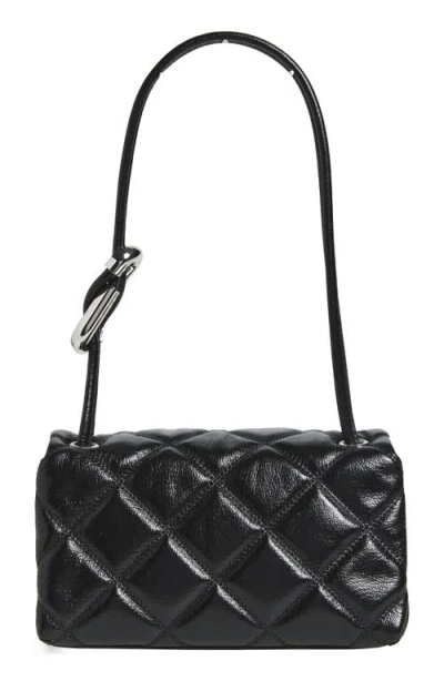 Marc Jacobs The Mini Dual Black Diamond-quilted Crossbody Bag With Top Handle In Leather Woman In Black