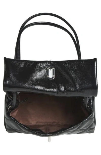 Marc Jacobs The Mini Dual Black Diamond-quilted Crossbody Bag With Top Handle In Leather Woman In Black