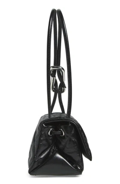 Marc Jacobs The Mini Dual Black Diamond-quilted Crossbody Bag With Top Handle In Leather Woman In Black