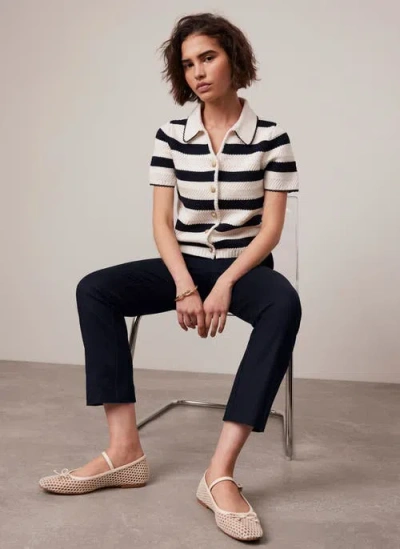 Mint Velvet Stripe Collar Knit Tee