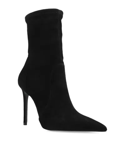 Stuart Weitzman Black Ankle Boots With Stiletto Heel And Zip Closure On The Side In Suede Woman In Black