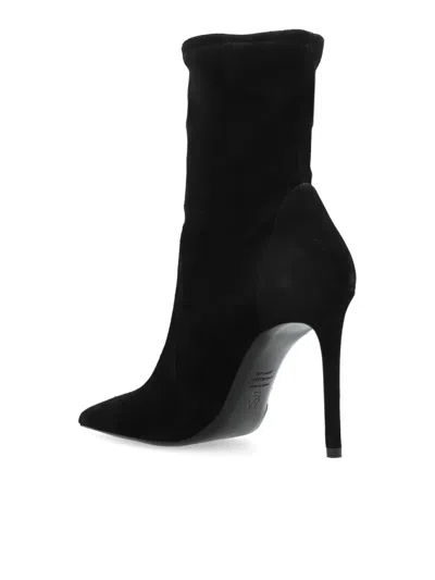 Stuart Weitzman Black Ankle Boots With Stiletto Heel And Zip Closure On The Side In Suede Woman In Black
