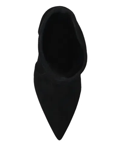 Stuart Weitzman Black Ankle Boots With Stiletto Heel And Zip Closure On The Side In Suede Woman In Black