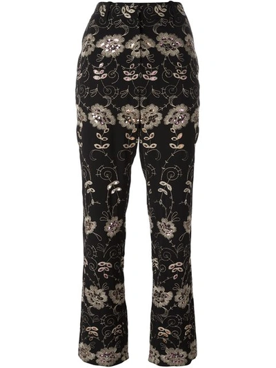 Givenchy Floral Embroidered Trousers - Black