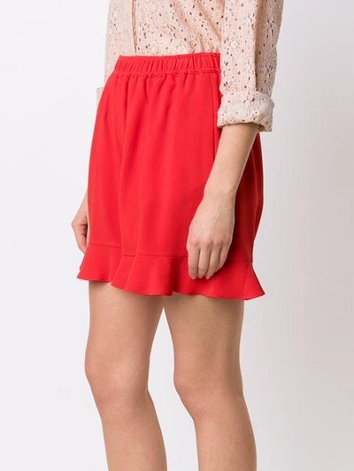 Shop Stella Mccartney Ruffled Hem Shorts - Red