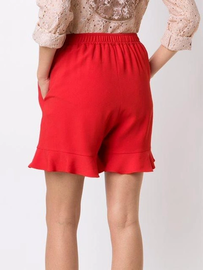 Shop Stella Mccartney Ruffled Hem Shorts - Red