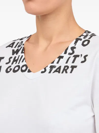 Mm6 Maison Margiela Printed Cotton T-shirt In White