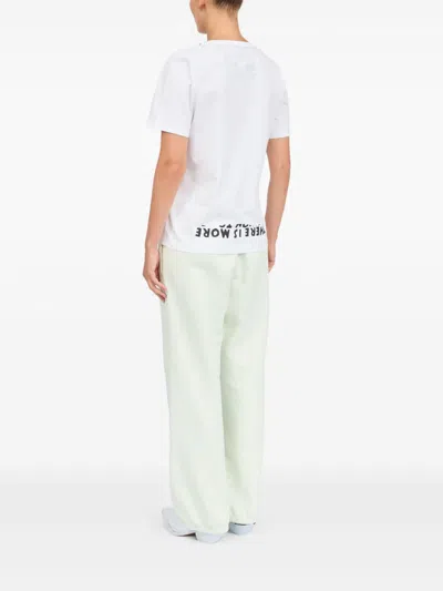 Mm6 Maison Margiela Printed Cotton T-shirt In White