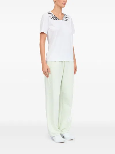 Mm6 Maison Margiela Printed Cotton T-shirt In White