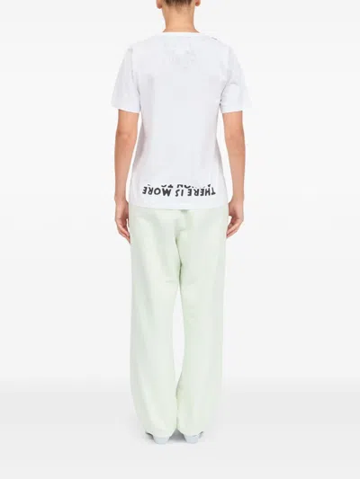 Mm6 Maison Margiela Printed Cotton T-shirt In White