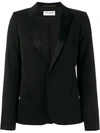 Saint Laurent Satin Lapel Single-breasted Blazer In Black