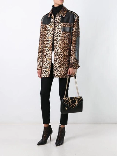 Shop Givenchy Leopard Print Grain De Poudre Jacket In Brown