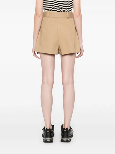 Moncler Cotton Blend Shorts Trousers Beige In Brown