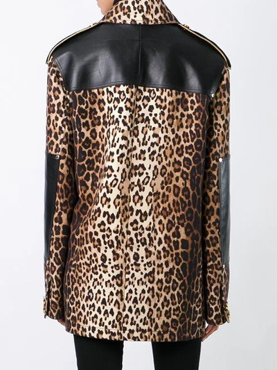 Shop Givenchy Leopard Print Grain De Poudre Jacket In Brown