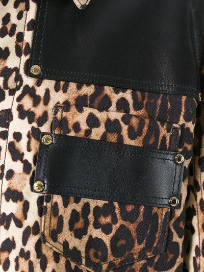 Shop Givenchy Leopard Print Grain De Poudre Jacket In Brown