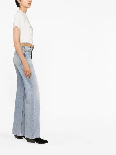 Saint Laurent Reverse Logo-print T-shirt In White