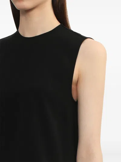 Totême Crew Neck Sleeveless Lightweight Fabric Top In Black