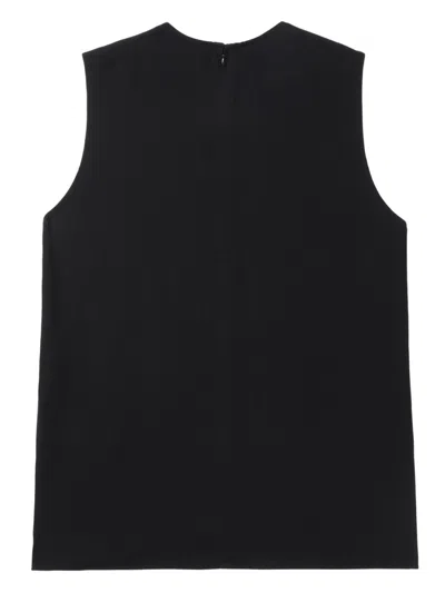 Totême Crew Neck Sleeveless Lightweight Fabric Top In Black