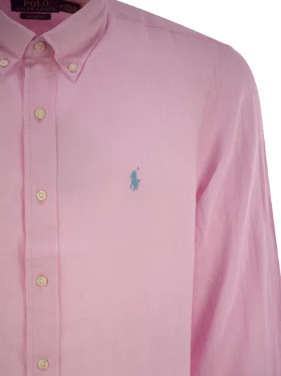 Polo Ralph Lauren Polo Pony-embroidered Cotton-blend Shirt In Pink