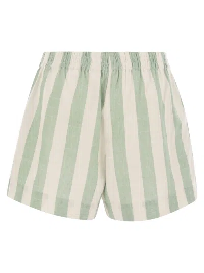 Mc2 Saint Barth Meave - Striped Cotton Shorts