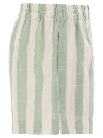Mc2 Saint Barth Meave - Striped Cotton Shorts