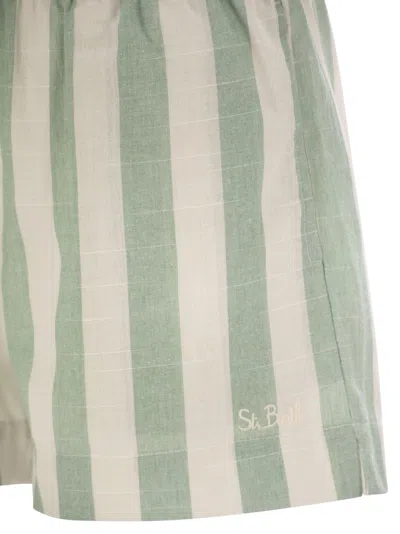 Mc2 Saint Barth Meave - Striped Cotton Shorts