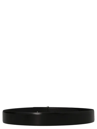 Tom Ford Shiny Smooth Calf Reversible T Belt 40 Mm In Black