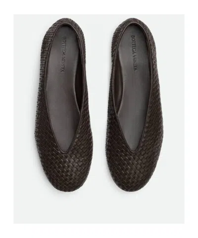 Bottega Veneta Micro Woven Nappa Leather Ballerina Flats In Pink