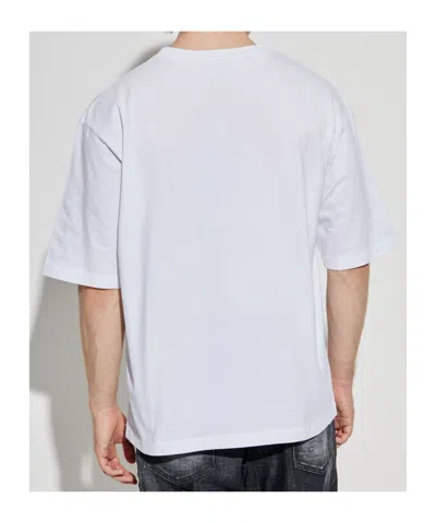 Dsquared2 Mens White Heritage 95 Text-print Cotton T-shirt In White