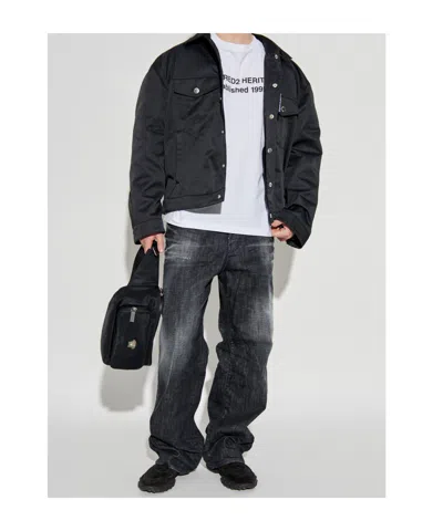 Dsquared2 Mens White Heritage 95 Text-print Cotton T-shirt In White