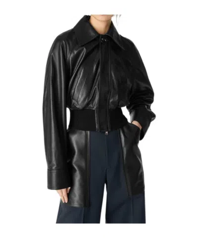 Bottega Veneta Short Lamb Leather Bomber Jacket