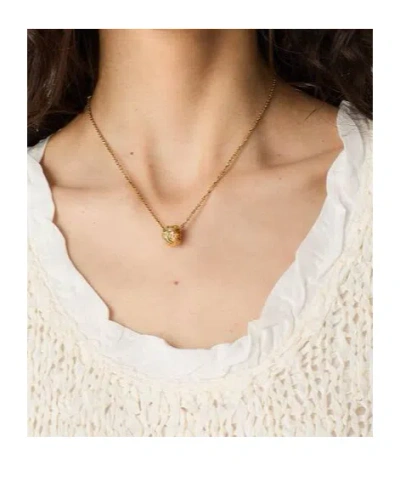 Bottega Veneta Collar Intreccio Dorado Con Colgante In Gold