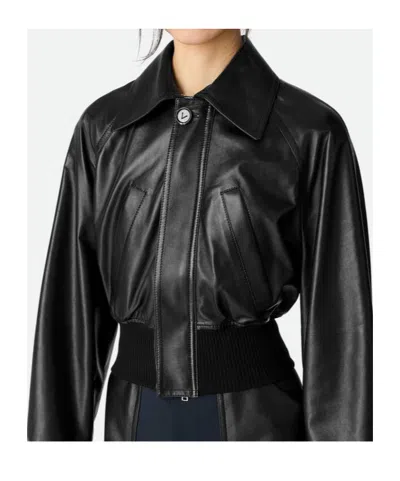 Bottega Veneta Short Lamb Leather Bomber Jacket