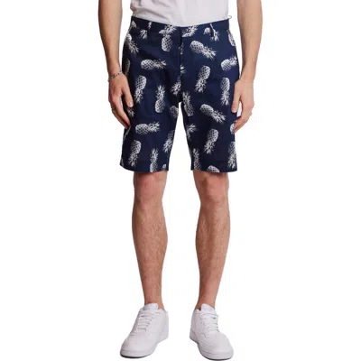 Paisley & Gray Men's Felix Slim Fit Pineapple Print 8-1/2" Shorts In Blue