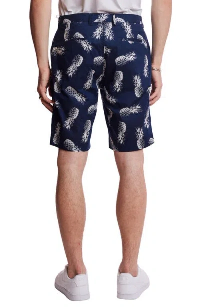 Paisley & Gray Men's Felix Slim Fit Pineapple Print 8-1/2" Shorts In Blue