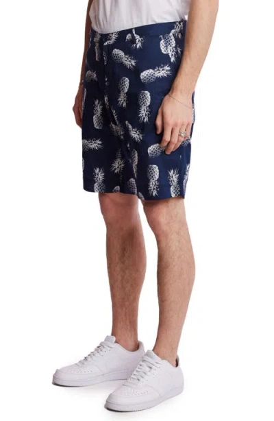 Paisley & Gray Men's Felix Slim Fit Pineapple Print 8-1/2" Shorts In Blue