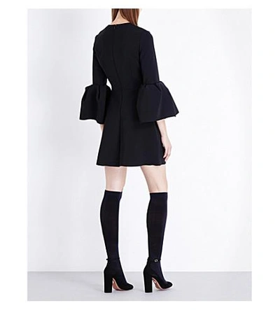 Shop Roksanda Hadari Stretch-crepe Mini Dress In Black