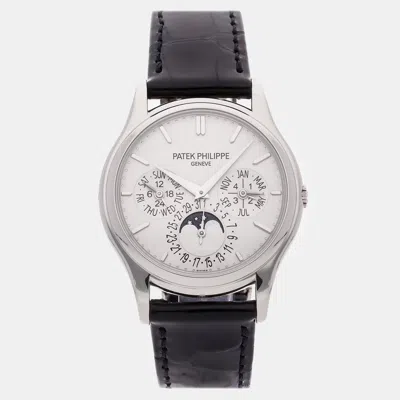 Pre-owned Patek Philippe Grand Complications Perpetual Calendar 5140g-001 37.20 Mm In Silver