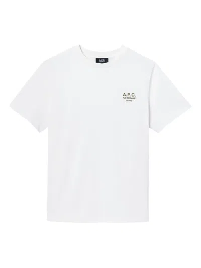 Apc A.p.c. Raymond T Shirt With Embroidered Logo In White
